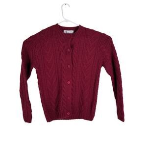 Vintage Michelle Stuart Studio Women's Small Wool Blend Red Cardigan Sweater
